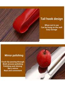 1件/2件优质不锈钢食物夹，高端面包夹，自助餐商用食物夹，硅胶手柄食物夹，厨房烧烤夹，适用于厨房、餐厅、酒店 - 銀色 - 查看 6