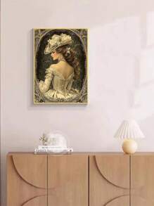 1pc DIY Diamond Painting - Beauty Lady Portrait, Home Decor, Full Drill, 11.8*15.7in