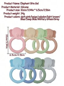 1pc Cute Elephant Silicone Baby Teether, Daily Casual Supplies