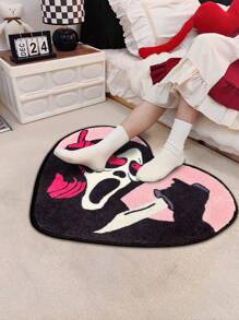 DeramHy home 2024 New DeramHy Home 1 Piece Nightmare Before Christmas Bath Mat: Ultra-Soft & Absorbent Skull Rug With Non-Slip Backing - Unique Pink & Black Halloween Decor For Bathroom - Washable & Perfect Gothic Gift (Halloween & Christmas Special) Home Bathroom Decor Floor Carpet Outdoor Rug Door Mat Summer Bathroom Accessories Back To School