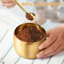 1pc, 250ml Stainless Steel Sugar Bowl With Glass Lid And Spoon - Rust Resistant Jar For Coffee Bar Storage, Kitchen Organizer For Salt, Candy, Coffee Beans 3-Slot 4-Slot With Stand Turntable