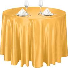 1 pezzo di tovaglia rotonda con finitura in raso, colore azzurro chiaro, tessuto lucido per la decorazione del tavolo da pranzo
