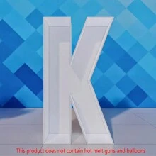 1 件装字幕字母马赛克大字母气球框架适用于生日派对婚礼背景装饰周年装饰预切大泡沫板（不含气球或热熔枪） - 白色 - 查看 33