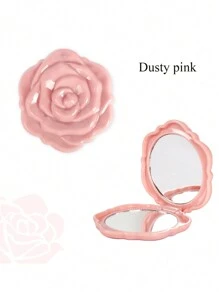 Pack Of 5 Compact Mirror Pink Mirror Plastic Mini Travel Makeup Mirror Portable Foldable Mirrors Rose Flower Shaped Compact Mirror Hand Bridesmaids Gift For Women Wedding Party Birthday Home Decor Back To School Room Decor School Supplies - Multicolor - View 14