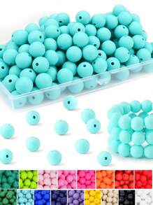 160Pcs Silicone Beads 12mm Mix Color, Bulk Silicone Beads For Keychain Making, 12mm Silicone Beads For Pens And Bracelet Making