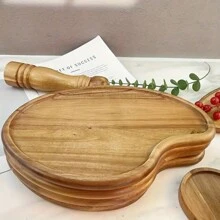 Plate, Wooden Tray, Plate, Multi-Purpose Wooden Tray, Restaurant Service Serving Tray, Suitable For Families, Restaurants, And Parties, Breakfast Tray, Multifunctional Tray, Cake Tray, Bread Tray, Kitchen Tray, Tea Set Tray, Christmas,