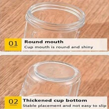 4 paquets de bocaux en verre pour avoine overnight de 12 oz avec couvercles et cuillères, grande capacité et hermétiques pour le lait, les céréales et les fruits
