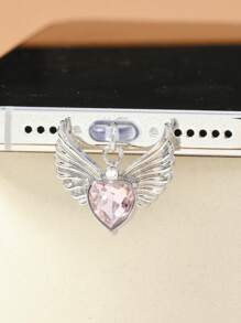 1 Pce Simple Fashion Pink Bear Dust Plug, Compatible With Iphone And Type-C Mobile Phone Interface