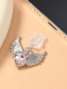 1 Pce Simple Fashion Pink Bear Dust Plug, Compatible With Iphone And Type-C Mobile Phone Interface