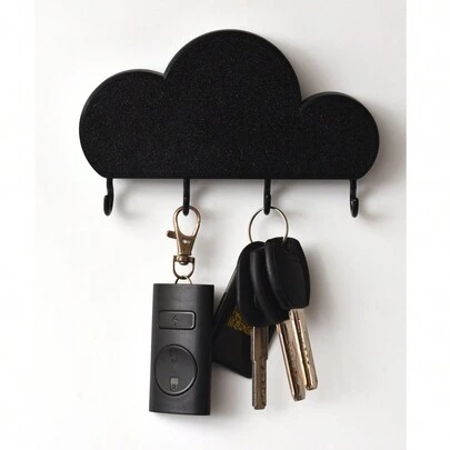 1 Stück Wolkendesign Schlüsselhalter Wandaufbewahrungsregal, hängender Haken Organizer, dekoratives Element für Wohnzimmer, ohne Bohren