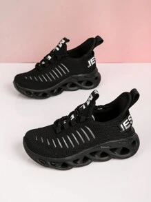 Sepatu Olahraga Kasual Luar Ruangan Model Slip-On Jaring Bernapas Simple Baru, Sol Lembut, Anti-Selip, Cocok Untuk Semua Musim - Hitam - View 7