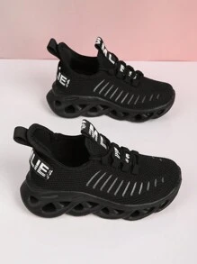 Sepatu Olahraga Kasual Luar Ruangan Model Slip-On Jaring Bernapas Simple Baru, Sol Lembut, Anti-Selip, Cocok Untuk Semua Musim - Hitam - View 4