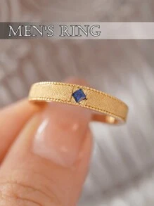 1 pieza Anillo de pareja de plata de ley 925 con diseño de rombo, regalo de San Valentín apto para uso diario de mujeres, joyería de compromiso y boda para San Valentín