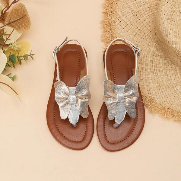 1 Pair Toddler Girls' Fashion Cute Butterfly Decor Flip Flop Sandals