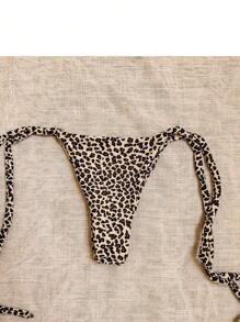 Leopard Print Bikini Set - 咖啡棕 - 查看 4