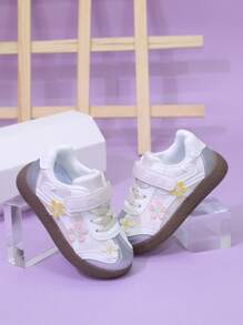 New Fashion Leather Casual Flat Shoes, Toddler/Little Kid Girls Sneakers, Boys Sports Shoes, Thick Sole Student Campus Shoes - Beige - View 5