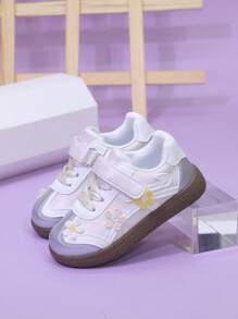 New Fashion Leather Casual Flat Shoes, Toddler/Little Kid Girls Sneakers, Boys Sports Shoes, Thick Sole Student Campus Shoes - Beige - View 6