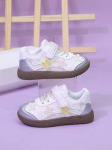 New Fashion Leather Casual Flat Shoes, Toddler/Little Kid Girls Sneakers, Boys Sports Shoes, Thick Sole Student Campus Shoes - Beige - View 7