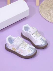 New Fashion Leather Casual Flat Shoes, Toddler/Little Kid Girls Sneakers, Boys Sports Shoes, Thick Sole Student Campus Shoes - Beige - View 3