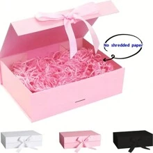 1 Pieza Caja de regalo de plástico con tapa con diseño de mariposa fantasía, color negro sólido o rosa, decoración de mariposa, empaque plegable, caja de regalo para el Día de San Valentín, caja de regalo de Año Nuevo, caja de regalo para vacaciones, adecuada para empaquetar regalos para el Día de la Madre, regalos para maestros