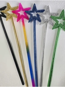 1 pièce Baguette magique en forme d'étoile, accessoires pour spectacle musical, fête, bâton magique pentagramme coloré, accessoires de danse pour les fêtes