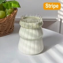 1pc Vertical Striped Christmas Tree Shaped Couple Mug, Large Capacity Coffee Cup, Water Cup, Juice Cup, Cold Drink Cup, Suitable For Home, Office - Multicolor - View 3