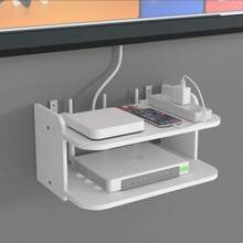 Multi-Function Router Storage Box, Wifi Router Mobile Phone Rack, Wall-Mounted Non-Porous TV Air Conditioning Remote Control Storage Box - Multicolor - View 6