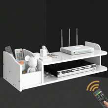 Multi-Function Router Storage Box, Wifi Router Mobile Phone Rack, Wall-Mounted Non-Porous TV Air Conditioning Remote Control Storage Box - Multicolor - View 5