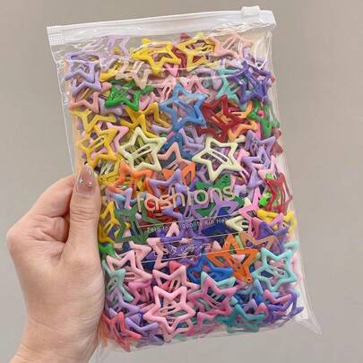 50个/包 什锦星形发夹，礼品装 爪夹 发卡 发夹，学习用品，发饰，头部饰品，发卡