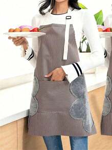 Padded Canvas Apron Women's New Fashion Kitchen Apron Men's Chef Work Apron Women's Apron Kitchen Cooking Home Kitchen Barbecue Restaurant Bar Shop - Multicolor - View 9