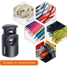 10pcs/20pcs/50pcs Single Hole Plastic Cord Locks For Umbrella Ropes, Elastic Shoelace Locks, Pull Cord Fasteners For Drawstring, Spring Gloves And Hoodies - Black - View 3