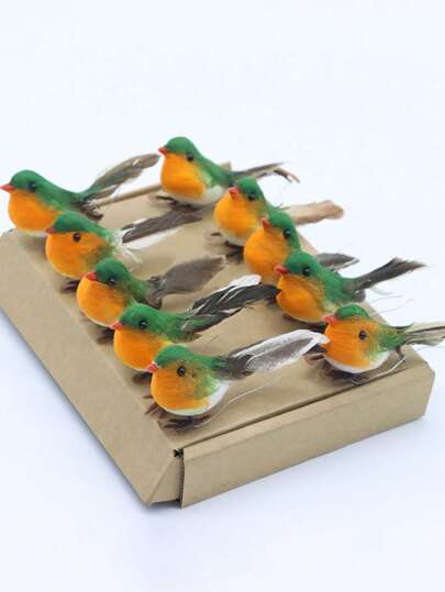 3 件/套 - 人造羽毛鸟，逼真的人造小鸟，适用于春季装饰、家居装饰、婚礼、花环和工艺品、户外花园装饰品