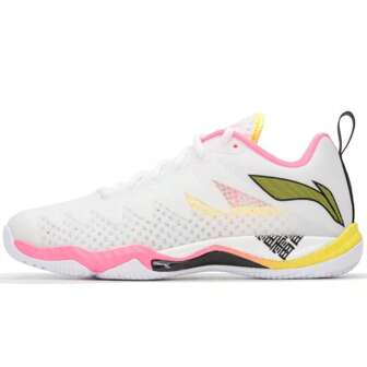 LI-NING Scarpe da badminton con piume di falco per uomo e donna, resistenti all'usura, ammortizzanti, scarpe sportive da competizione, modello: AYAU007-2