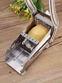 1个不锈钢薯条切割器，土豆切片器，蔬菜切碎器，带吸盘底座，可切割土豆/胡萝卜/黄瓜，蔬菜绞肉机，洋葱切碎器，圣诞节/万圣节/感恩节礼物 - 彩色 - 查看 2