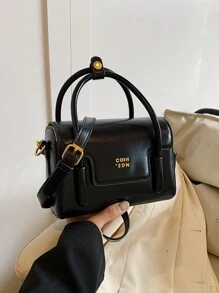 New High-Quality Simple Solid Color Maleta Handbag, Design Casual Crossbody Bag, Minimalist Solid Color Classic Dignified Shoulder Bag For Women, Office, Outing, Dating, Festival Gift - Black - View 6