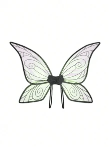 1 件欧根纱仙女翅膀、情人节蝴蝶翅膀、天使翅膀、复活节女孩和女人服装、万圣节礼服翅膀、万圣节服装 - 仙女翅膀 - 查看 8