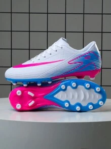 新款青少年足球鞋推荐，低帮长钉，耐磨防滑，抓地力强，适合成人和学生，可用于学校、比赛和训练。 - 白色 - 查看 3