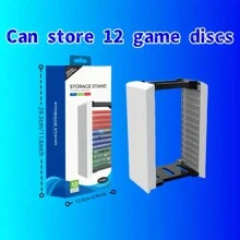 Vertical Game Disc Storage Rack - Fits PS5 Universal DVD Stand, Compatible With PS4 Playstation 4 Movie Organization - Multicolor - View 2