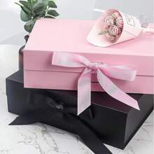 1 Pieza Caja de regalo de plástico con tapa con diseño de mariposa fantasía, color negro sólido o rosa, decoración de mariposa, empaque plegable, caja de regalo para el Día de San Valentín, caja de regalo de Año Nuevo, caja de regalo para vacaciones, adecuada para empaquetar regalos para el Día de la Madre, regalos para maestros
