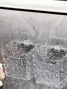 1pc Bathroom Face Towel Storage Box Wall-Mounted Vanity Organizer Rack