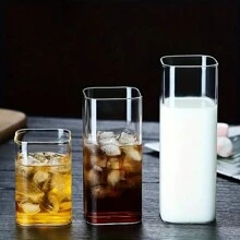 Bộ 6 ly thủy tinh borosilicate cao cấp, chịu nhiệt, tách trà đa năng trong suốt, cốc bia, cốc đựng rượu whisky, cốc đựng sữa, cốc đựng nước ép - Đồ thủy tinh trong suốt hình vuông, quà tặng ngày lễ tình nhân, tiệc tùng, trang trí sinh nhật, dùng ngoài trời, cắm trại, quà tặng cho cha - Nhiều màu - Xem 6