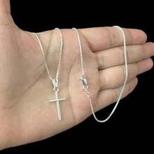 925 Silver Plated  Necklace Chain Small Men's Thin Venetian Cord 50cm 60cm 70cm - 銀色 - 查看 3