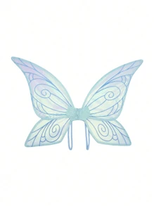 1 件欧根纱仙女翅膀、情人节蝴蝶翅膀、天使翅膀、复活节女孩和女人服装、万圣节礼服翅膀、万圣节服装 - 仙女翅膀 - 查看 6