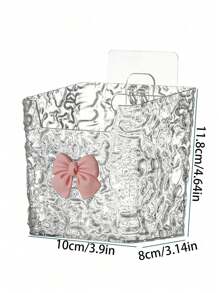 1pc Bathroom Face Towel Storage Box Wall-Mounted Vanity Organizer Rack