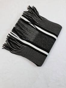 Khăn quàng cổ tua rua kẻ caro, chắp vá nhiều màu, khăn quàng cổ ấm áp & chăn cho cả nam và nữ, thích hợp cho mùa xuân, thu và đông - nhiều màu - Xem 11