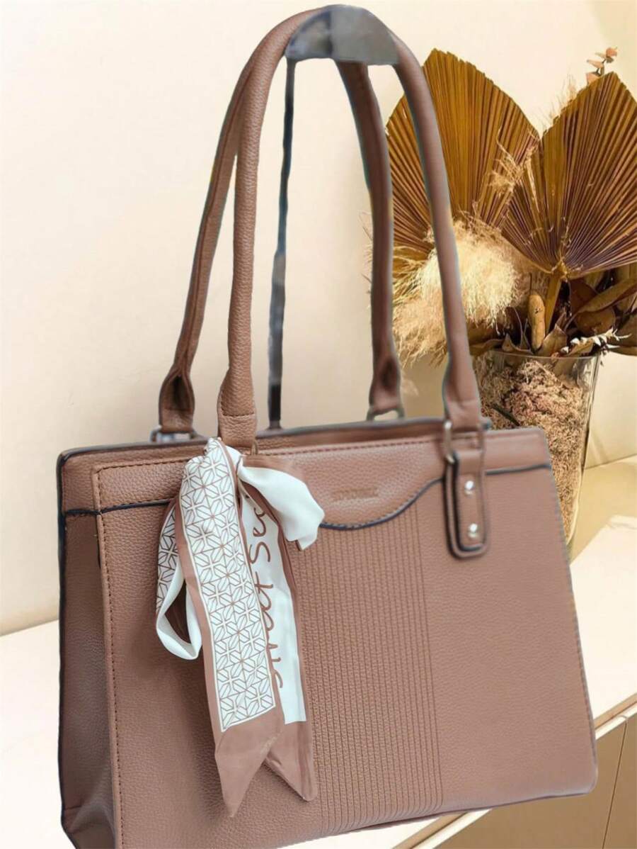 High Quality Small Square Women's Bag, Crossbody And Versatile, With Very Beautiful Pendant, Double Pull Style - màu nâu - Xem 1