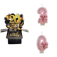 1pc, 16th/18th/21st/30th/40th/50th/60th/70th/80th/90th Happy Birthday Pop-Up Greeting Card, 30th Birthday Card With Note Card And Envelope, Birthday Gift For Husband, Wife, Men, Women, 3D Pop-Up Birthday Card