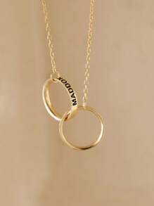1pc Engaged Interlocking Circles Neck By Caitlyn Minimalist • Couple Neck • Personalized Anniversary Gift • Gift For Wife, Including A High-End And Exquisite Gift Box, For The Beloved One