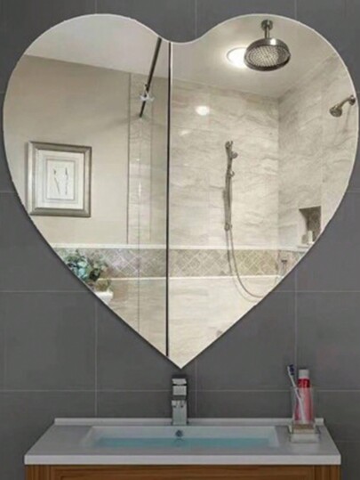 1pc DIY Acrylic Mirror, Bathroom Spiegel Makeup Unbreakable, Self Adhesive, No Installation Required. Wand Square Round Heart Shaped Waterproof Material, Adhesive. Bedroom Office, Various Surfaces, Different Environments, Ho hold Essential. Birthday Graduation Home Back To School Room Supplies view 7