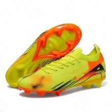 Sepatu Sepak Bola Remaja Terbaru yang Direkomendasikan untuk Sekolah, Pelajar, Pertandingan dan Latihan, Model Low-Top, Stud Panjang, Anti Selip, Cocok untuk Dewasa dan Unisex - Kuning - View 4